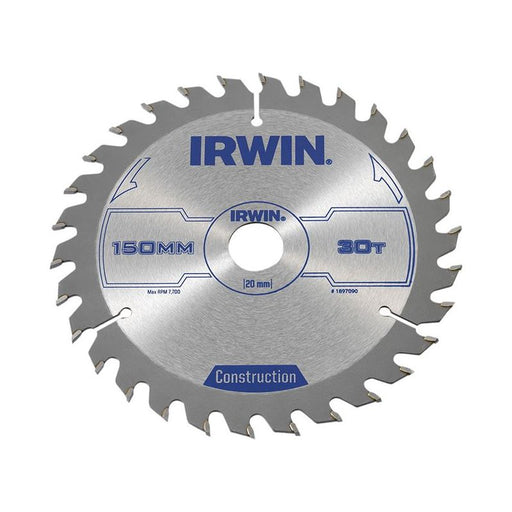 Irwin® Construction Circular Saw Blade 150 x 20mm x 30T ATB IRWIN® - Dynamic Drive