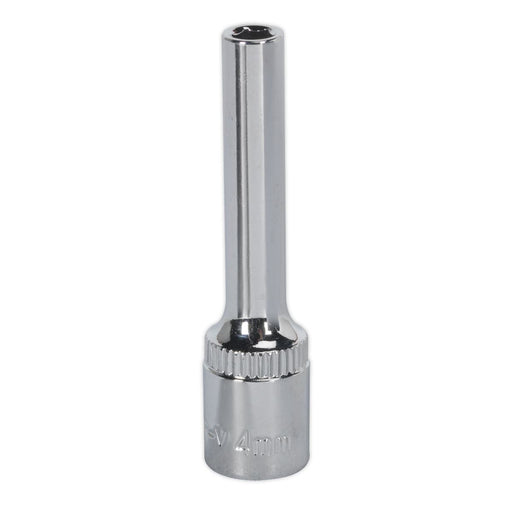Sealey WallDrive Socket 4mm Deep 1/4"Sq Drive Fully Polished SP1404D Sealey - Dynamic Drive