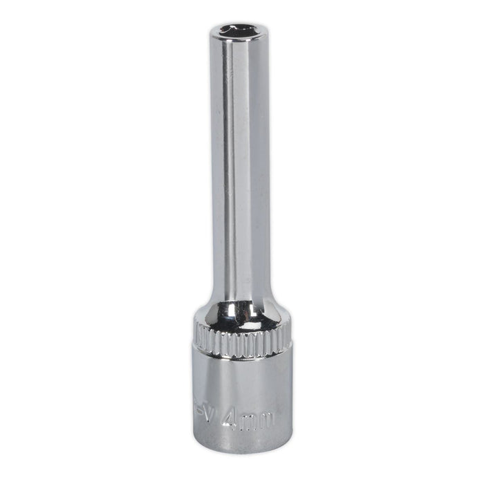 Sealey WallDrive Socket 4mm Deep 1/4"Sq Drive Fully Polished SP1404D Sealey - Dynamic Drive