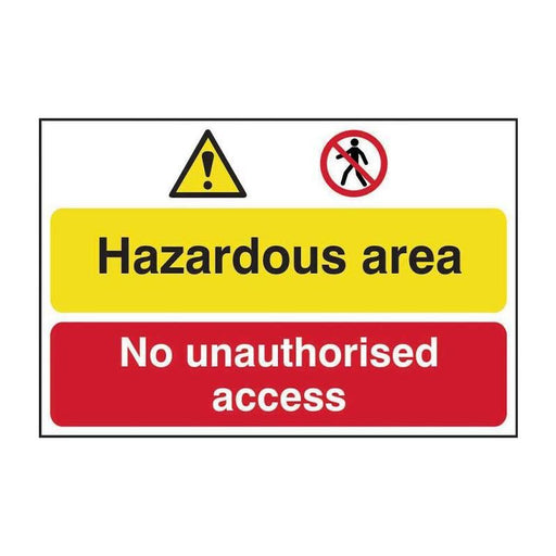 Scan Hazardous Area / No Unauthorized Access - PVC Sign 600 x 400mm Scan - Dynamic Drive