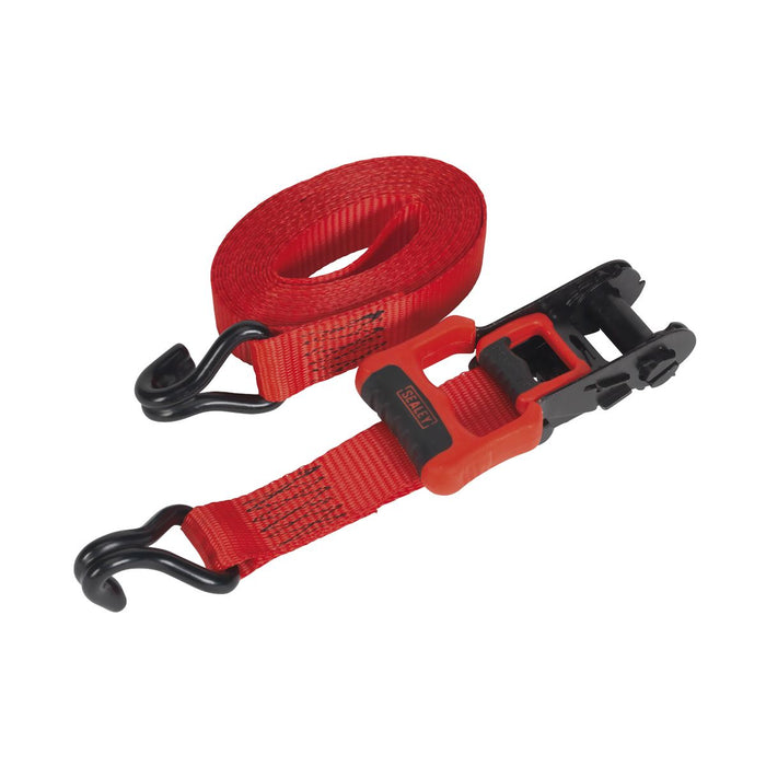 Sealey Ratchet Straps 32mm x 4.9m Polyester Webbing with J-Hooks 1200kg Breaking Sealey - Dynamic Drive
