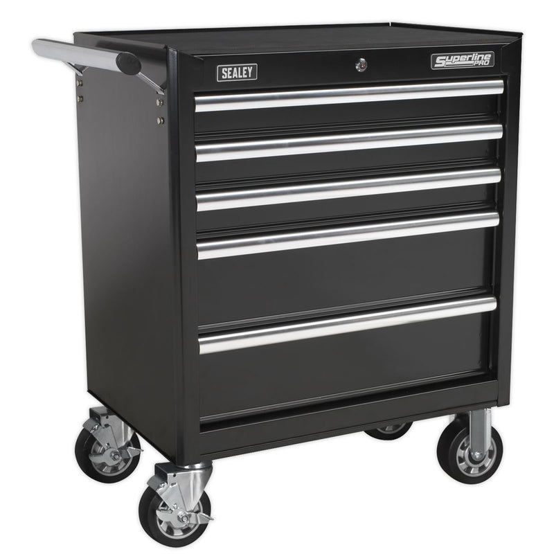 Sealey Rollcab 5 Drawer with Ball-Bearing Slides Black AP33459B Sealey - Dynamic Drive