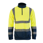 Tough Grit Hi-Vis 2-Tone Sweatshirt Yellow/Navy XXL Tough Grit - Dynamic Drive