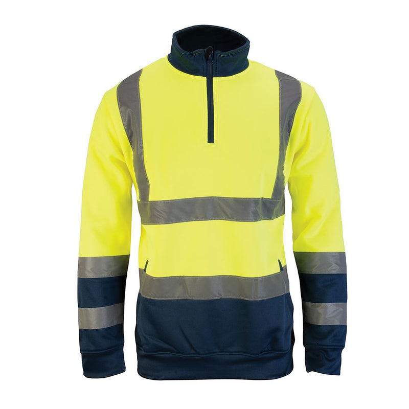 Tough Grit Hi-Vis 2-Tone Sweatshirt Yellow/Navy XXL Tough Grit - Dynamic Drive