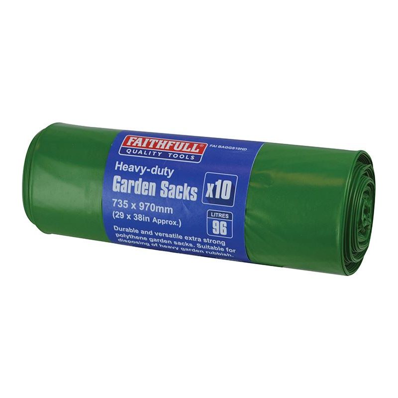 Faithfull Heavy-Duty Strong Garden Sacks (Roll 10) Faithfull - Dynamic Drive