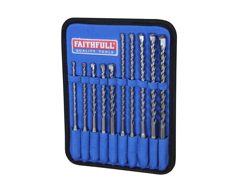Faithfull SDS Plus Drill Bit Set, 10 Piece Faithfull - Dynamic Drive