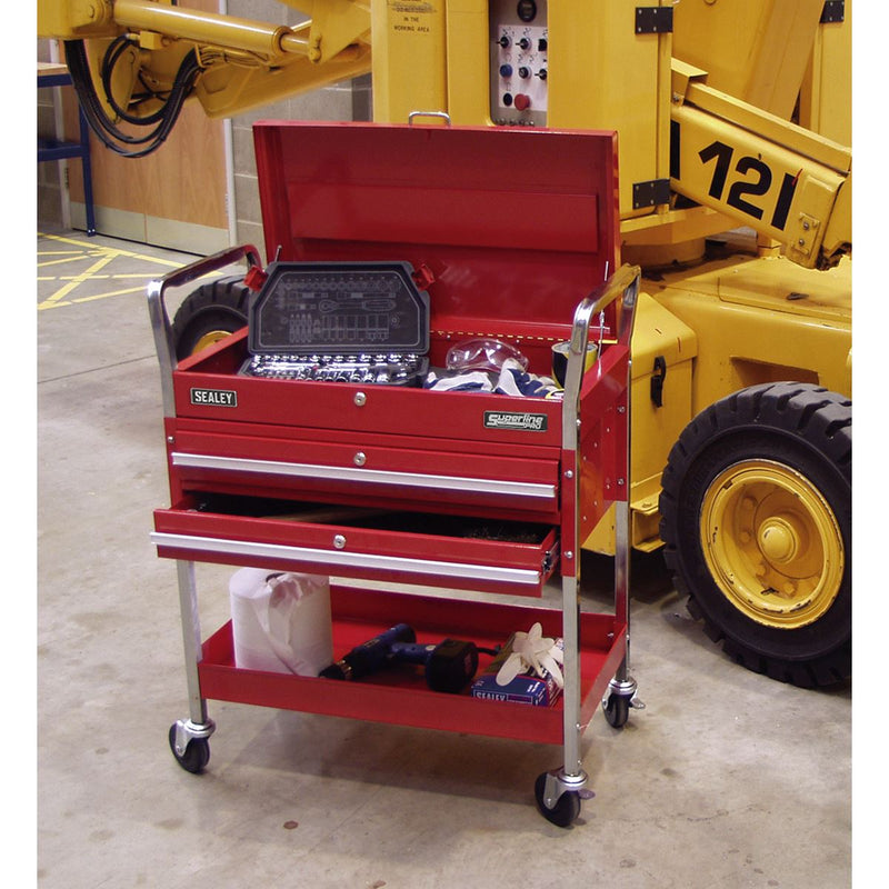 Sealey Trolley 2-Level Heavy-Duty with Lockable Top & 2 Drawers CX1042D Sealey - Dynamic Drive