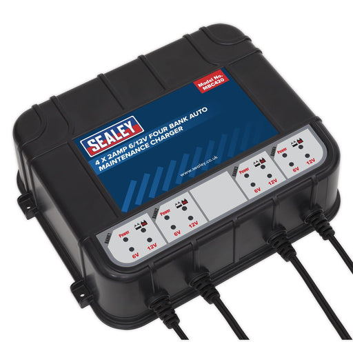 Sealey Four Bank 6/12V 8Amp (4 x 2A) Auto Maintenance Charger Sealey  - Dynamic Drive