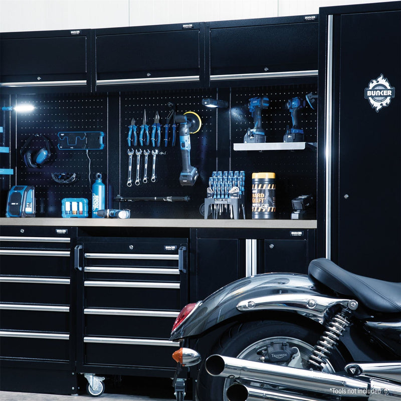 Draper BUNKER Modular Storage Combo with Stainless Steel Worktop (16 Piece) Draper - Dynamic Drive