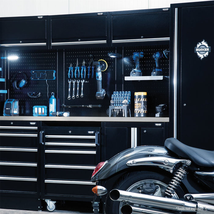 Draper BUNKER Modular Storage Combo with Stainless Steel Worktop (16 Piece) Draper - Dynamic Drive