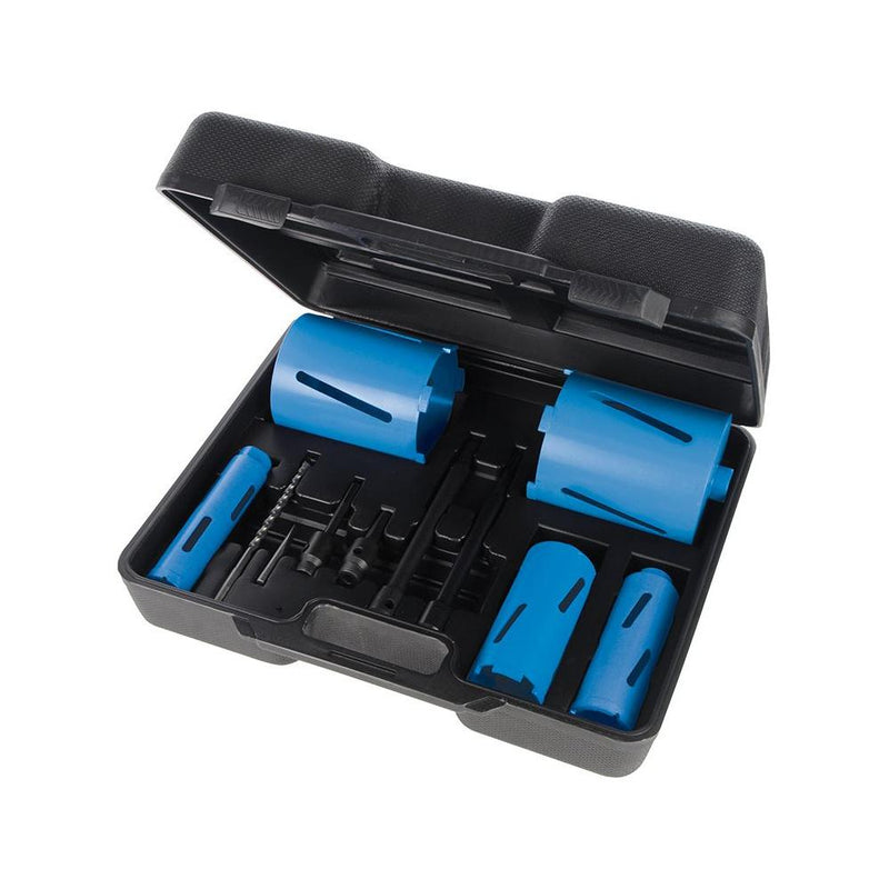 Silverline Diamond Core Drill Kit 5-Core 11pce 38, 52, 65, 117 & 127mm Dia Silverline - Dynamic Drive