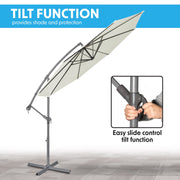 Dellonda Banana Parasol with Cover 3m - Cream DG265 Dellonda - Dynamic Drive
