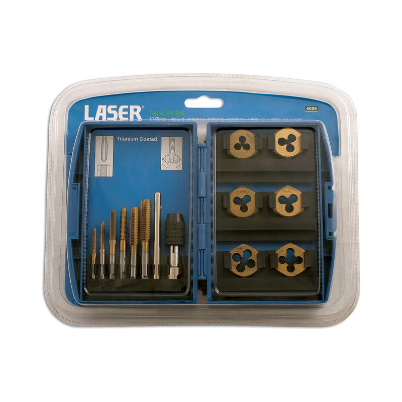 Laser Metric Tap & Die Set 13pc 4026 Laser - Dynamic Drive