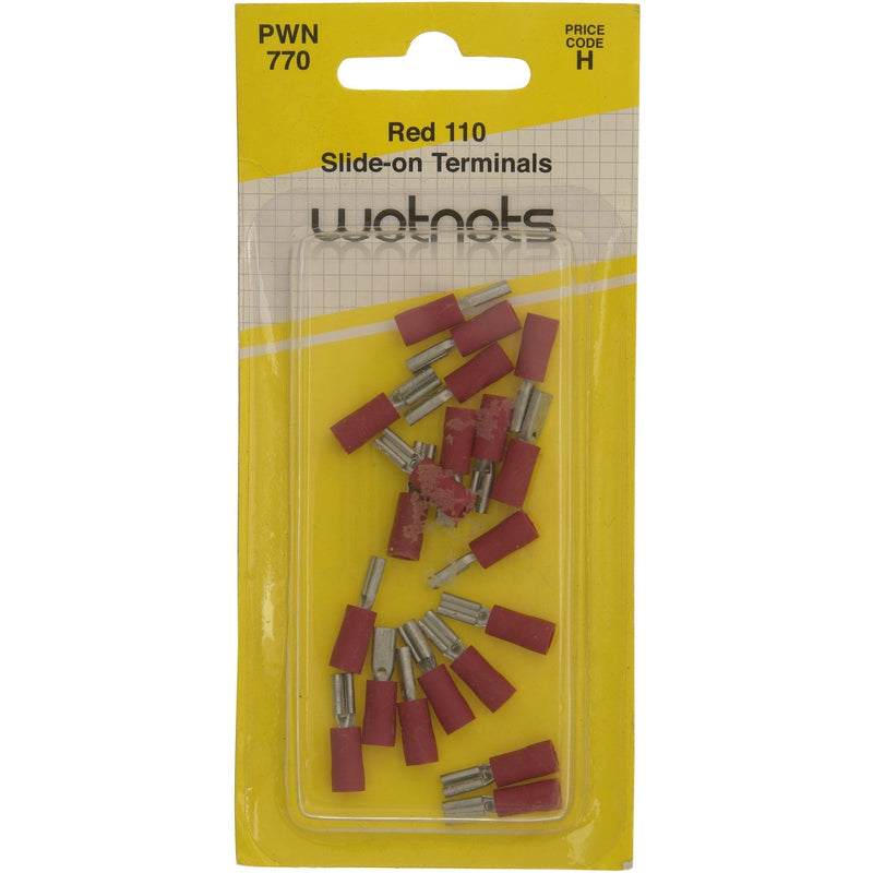 Wot-Nots Wiring Connectors - Red - Male Slide-On - 2.8mm - Pack of 25 Wot-Nots - Dynamic Drive