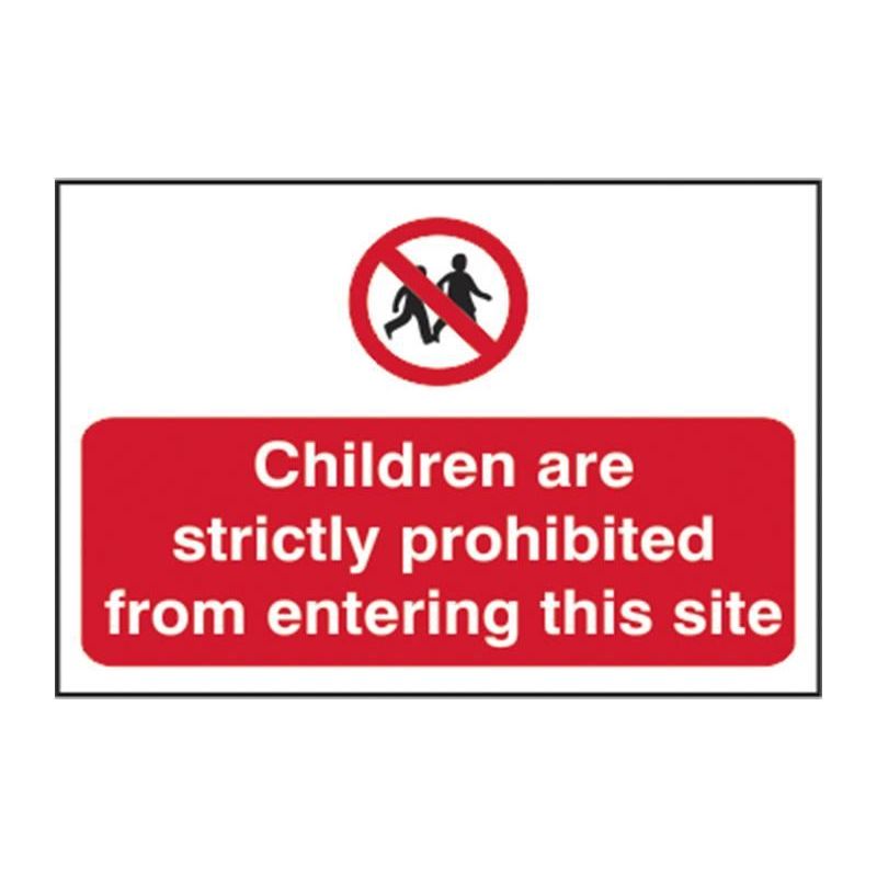 Scan Children Prohibited From Entering Site - PVC Sign 600 x 400mm Scan - Dynamic Drive
