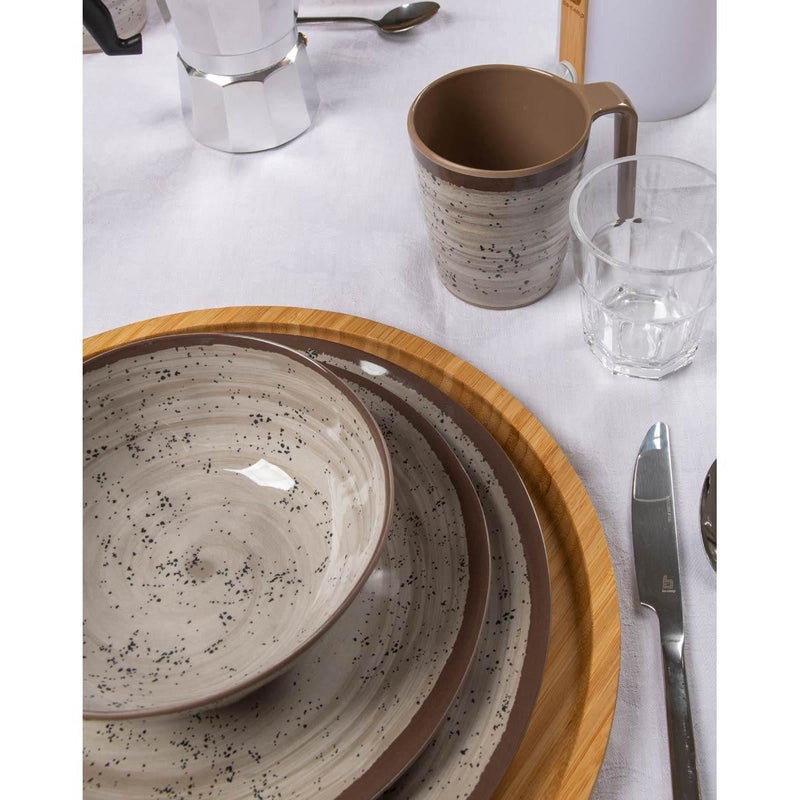 Bo-Camp Tableware Halo Melamine 12 Pieces Beige Bo-Camp - Dynamic Drive