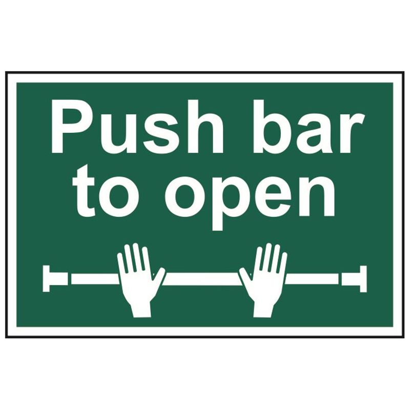 Scan Push Bar To Open - PVC Sign 300 x 200mm Scan - Dynamic Drive