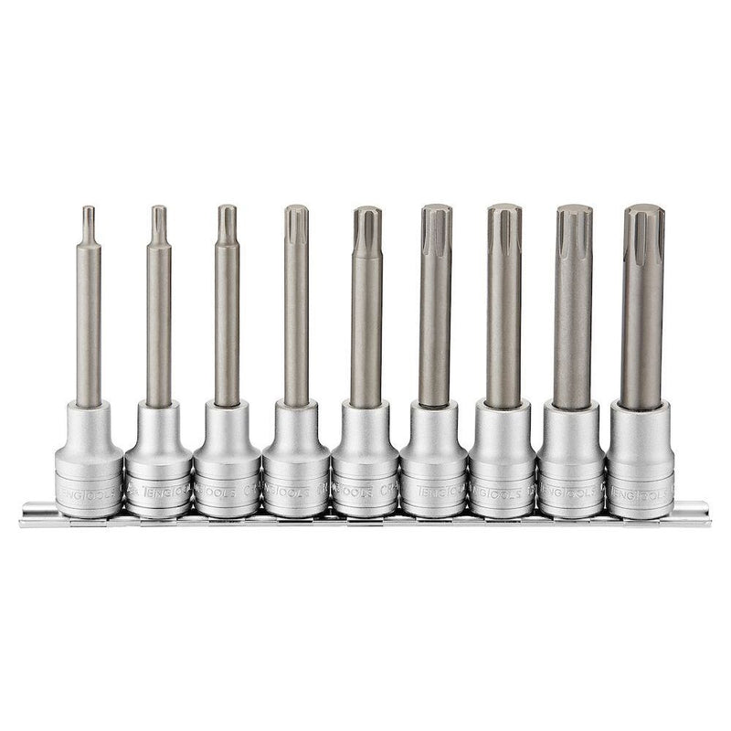 Teng Tools 1/2" Long Ribe?? Bit Socket Clip Rail Set 9 Pieces Teng Tools - Dynamic Drive