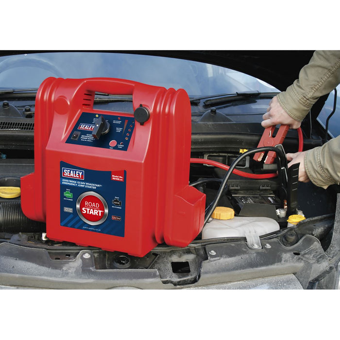 Sealey RoadStart® Emergency Jump Starter 12/24V 3200/1600 Peak Amps Sealey  - Dynamic Drive