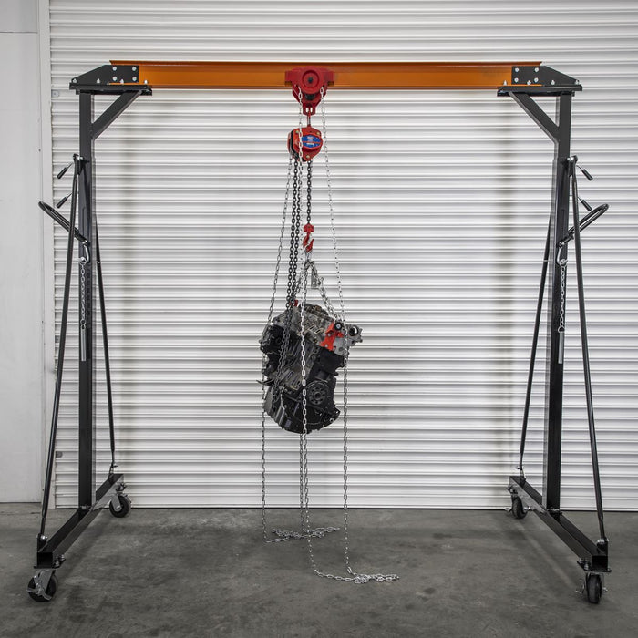 Sealey Portable Adjustable Gantry Crane with Geared Trolley Combo 1 Tonne Sealey - Dynamic Drive