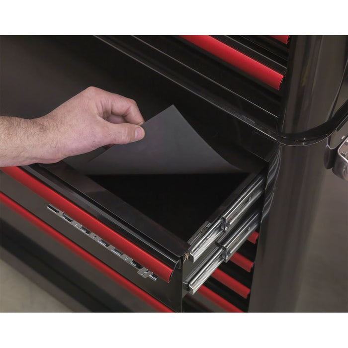 Sealey Rollcab 4 Drawer Retro Style- Black with Red Anodised Drawer Pulls Sealey - Dynamic Drive