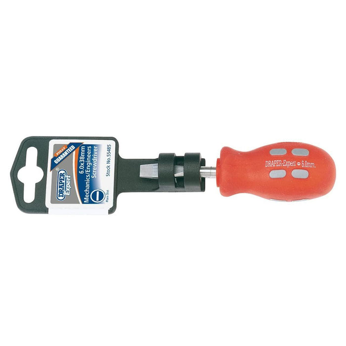 Draper Plain Slot Flared Tip Mechanic's Screwdriver, 9.5 x 200mm 55489 Draper - Dynamic Drive