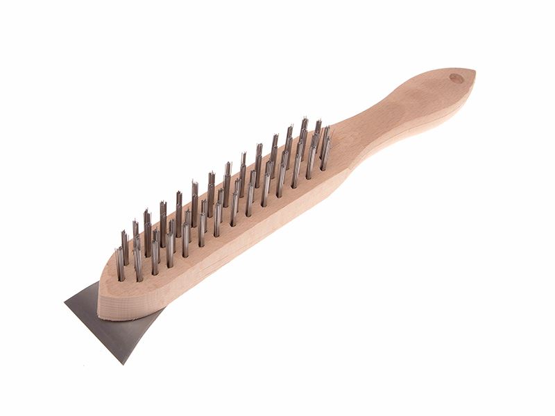 Faithfull 580/4S Lightweight Scratch Brush with Scraper - 4 Row Faithfull - Dynamic Drive
