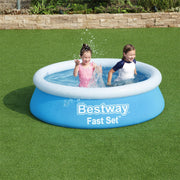 Bestway 6Ft X 20 inch Fast Set Swimming Pool Paddling Water Garden Fun Kids Bestway - Dynamic Drive