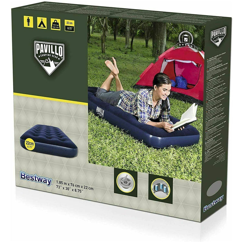 Bestway Inflatable Single Air Bed Premium Quality Flocked Blow Up Mattress Bestway - Dynamic Drive