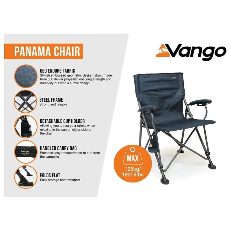 Vango Panama Folding Camping Chair Granite Grey Vango - Dynamic Drive