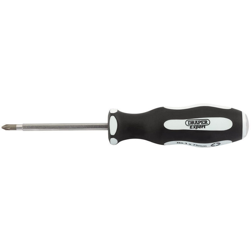 Draper 'Pound Thru' PZ TYPE Soft Grip Screwdriver, No.1 x 75mm 35227 Draper - Dynamic Drive