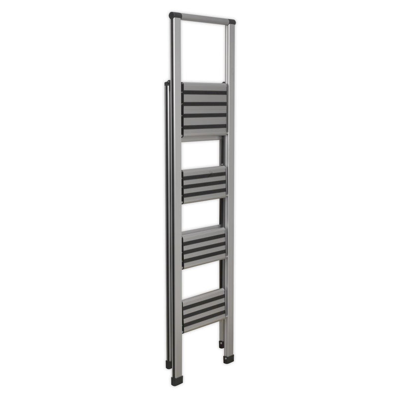 Sealey Aluminium Prof Folding Step Ladder 4-Step 150kg Capacity APSL4 Sealey  - Dynamic Drive