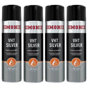 4x Simoniz VHT SILVER PAINT VERY HIGH TEMPERATURE CAR SPRAY AEROSOL 500ml Simoniz - Dynamic Drive