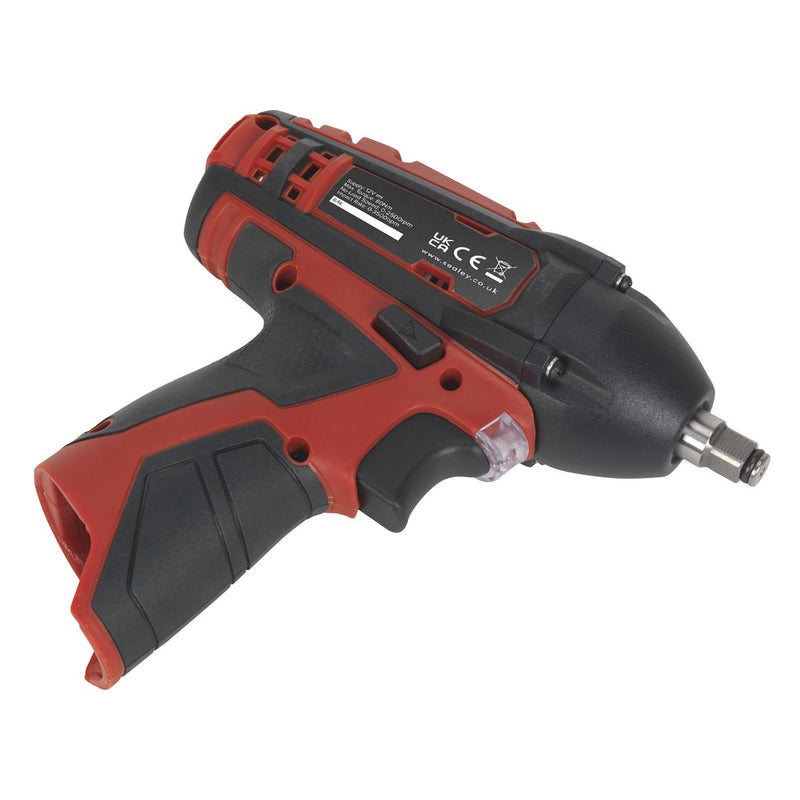 Sealey Cordless Impact Wrench 3/8"Sq Drive 80Nm 12V SV12 Series Body Only Sealey - Dynamic Drive