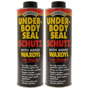 2x Hammerite Underbody Seal Black with Waxoyl Underseal Schutz Can 1 Litre Hammerite - Dynamic Drive