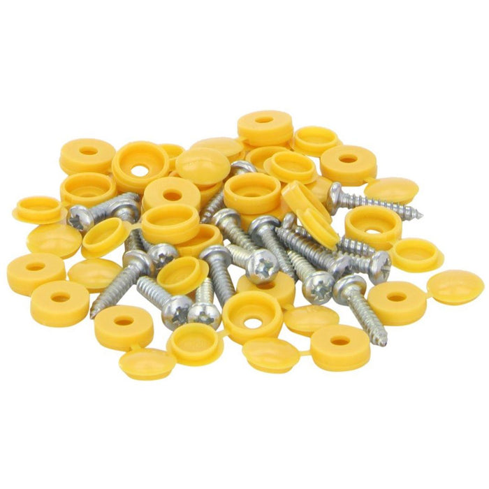Connect 31539 Number Plate Self-Tappers No.8 x 3/4in.Yellow 100pc Connect - Dynamic Drive