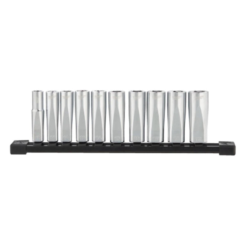 Milwaukee 4932492509 3/8 Inch Socket Spanner Insert Long Set Metric 10-Piece Milwaukee - Dynamic Drive