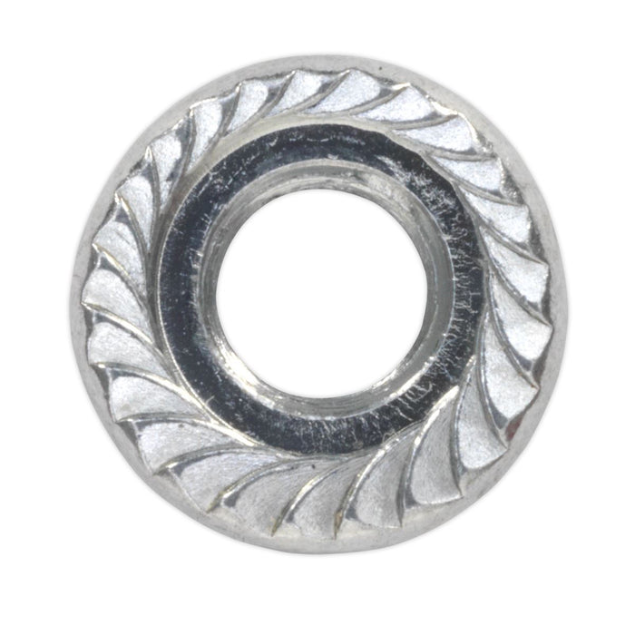 Sealey Flange Nut Serrated M5 Zinc DIN 6923 Pack of 100 FN5 Sealey  - Dynamic Drive