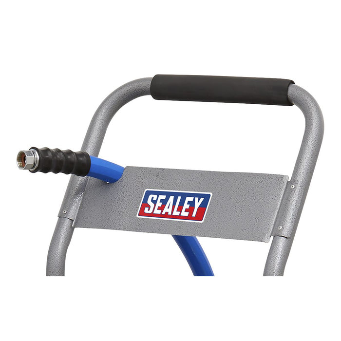 Heavy-Duty Hose Reel Cart with 5m Heavy-Duty Ø19mm Hot & Cold Rubber Water Hose Sealey - Dynamic Drive