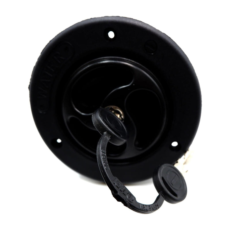 Black Water Inlet Hatch 40mm w/ Locking Filler Cap 78mm Motorhome Caravan Boat Crusader - Dynamic Drive