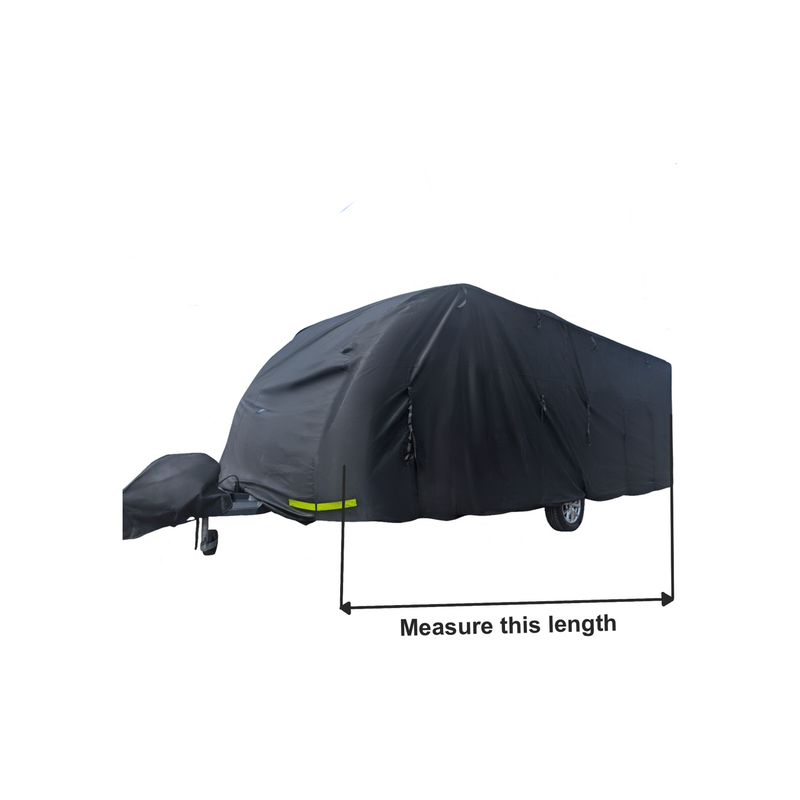 OLPRO Breathable Waterproof 4Ply Caravan Cover with Free Hitch Cover Black Olpro - Dynamic Drive