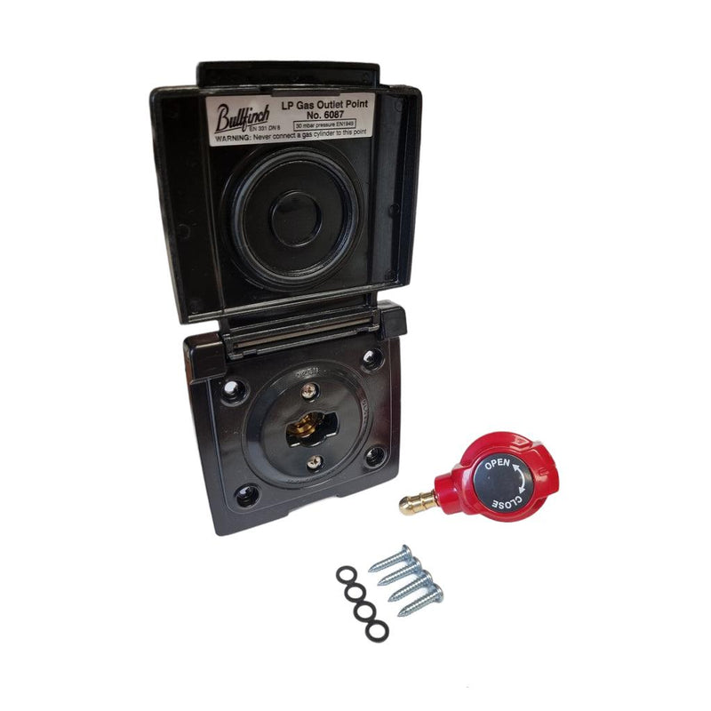 Bullfinch Caravan Black BBQ Gas point and Quick Release Plug in tail connector Bullfinch - Dynamic Drive