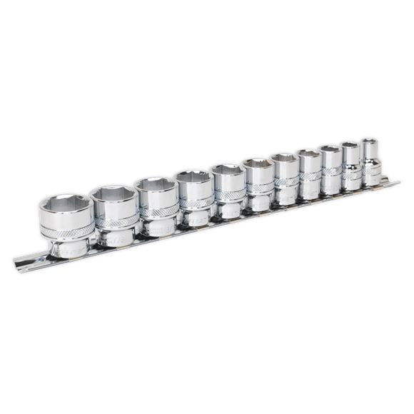 Sealey AK2740 11pc 3/8" Dr Lock On Imperial Socket Set up to 85% Rounded Nuts Sealey  - Dynamic Drive