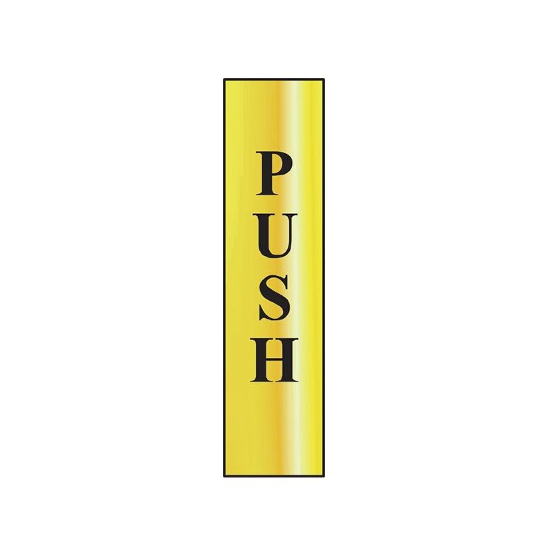 Scan Push Vertical - Polished Brass Effect 50 x 200mm Scan - Dynamic Drive