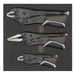 Sealey Premier Black 3pc Quick Release Locking Plier Sets Mole Grips Pliers Sealey  - Dynamic Drive