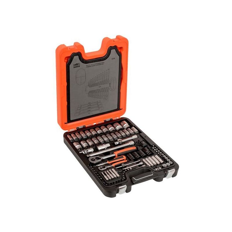 Bahco S106 1/4in &1/2in DriveSocket & Spanner Set, 106 Piece Bahco - Dynamic Drive