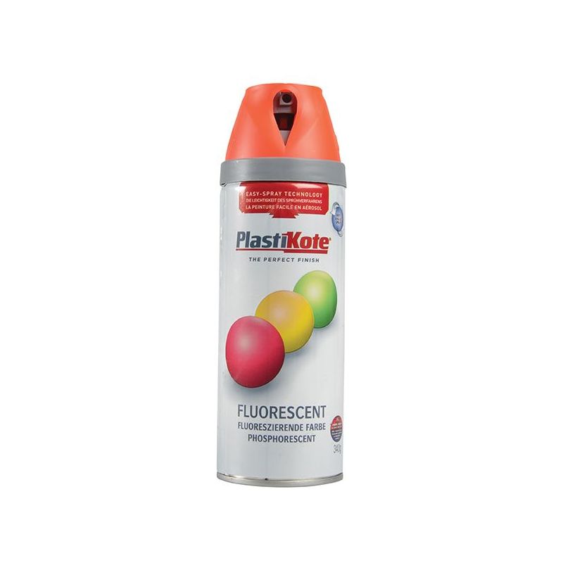 Plastikote Twist & Spray Fluorescent Orange 400ml PlastiKote - Dynamic Drive