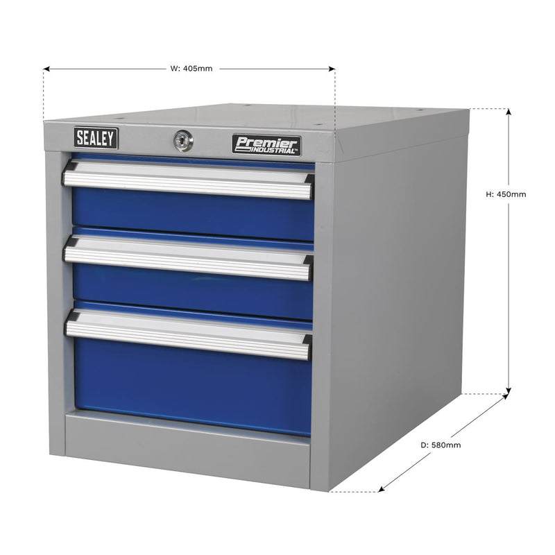 Sealey Industrial Triple Drawer Unit for API Series Workbenches API16 Sealey - Dynamic Drive