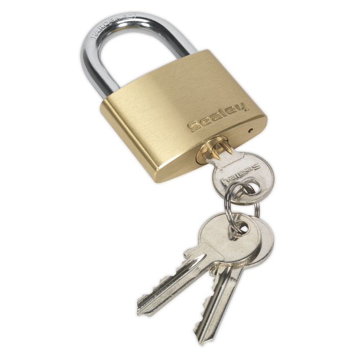 Sealey Brass Body Padlock 50mm PL102 Sealey - Dynamic Drive