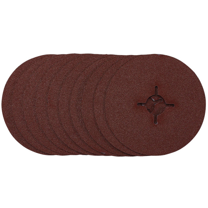 Draper Fibre Sanding Discs, 115mm, 60 Grit, (Pack of 10) 68493 Draper - Dynamic Drive